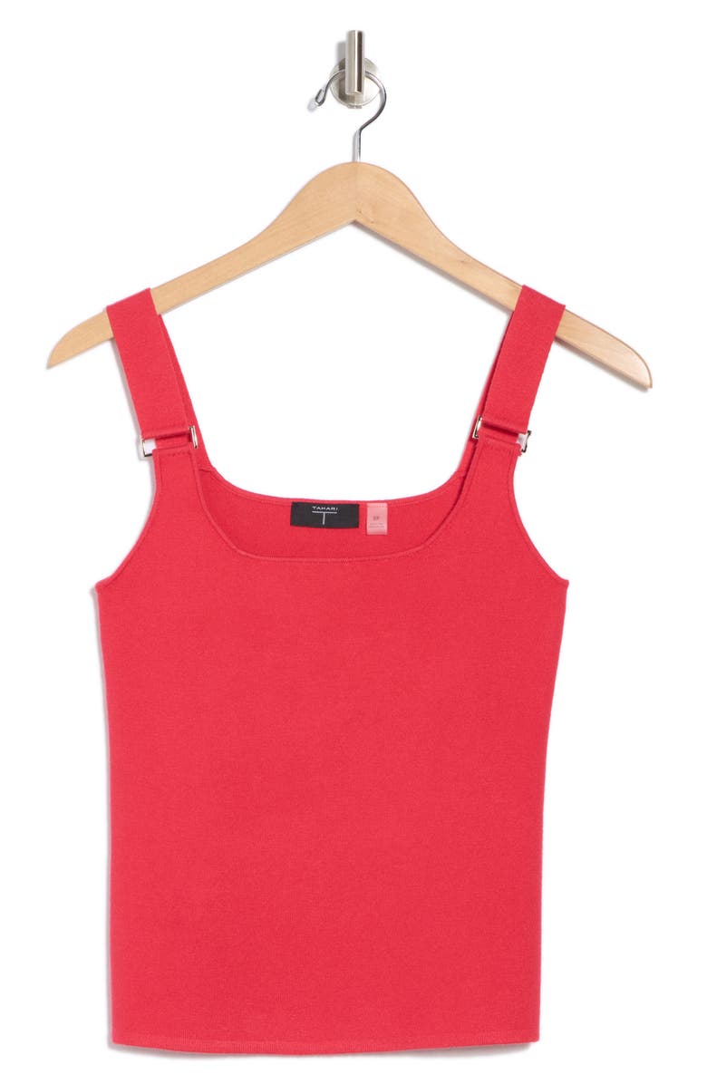 T Tahari Square Neck Rib Sleeveless Sweater, Alternate, color, Garden Bloom