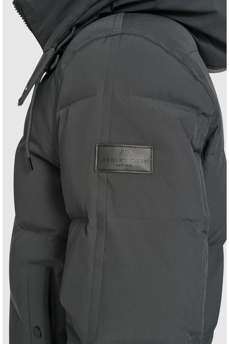 Langham Water Resistant Hooded Puffer Bomber Jacket, Alternate, color, CHARCOAL