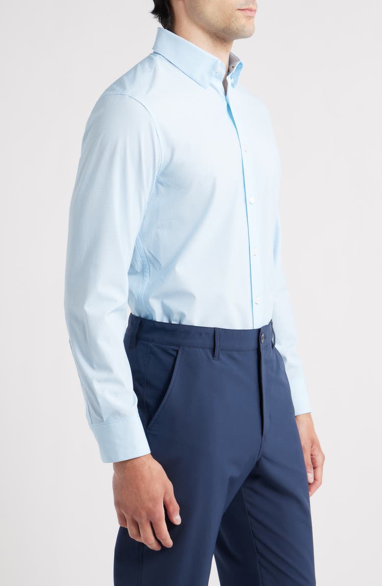 Mizzen+Main Leeward Trim Fit Button-Up Shirt, Alternate, color, Light Blue Rounded Diamond