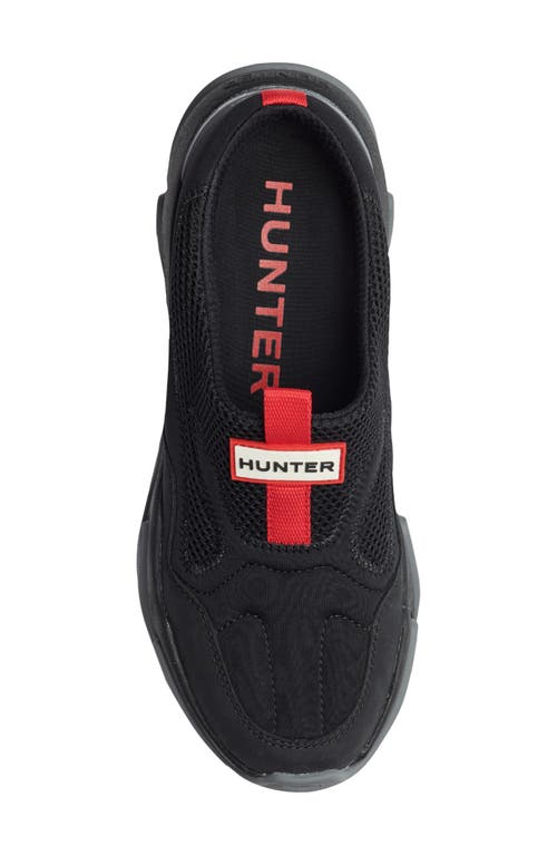 Hunter Darisa Water Repellent Slip-on Shoe In Black