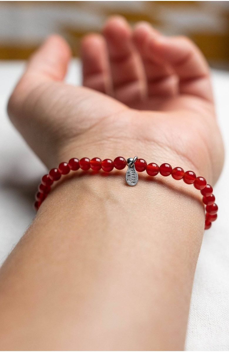 Tiny Rituals Carnelian Energy Bracelet, Alternate, color, Red / Orange