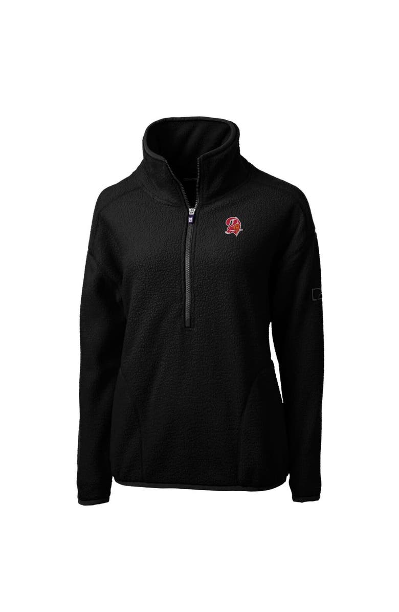 Cutter & Buck Women's Cutter & Buck Black Tampa Bay Buccaneers Throwback Logo Cascade Eco Sherpa Fleece Half-Zip Pullover Jacket, Alternate, color, 