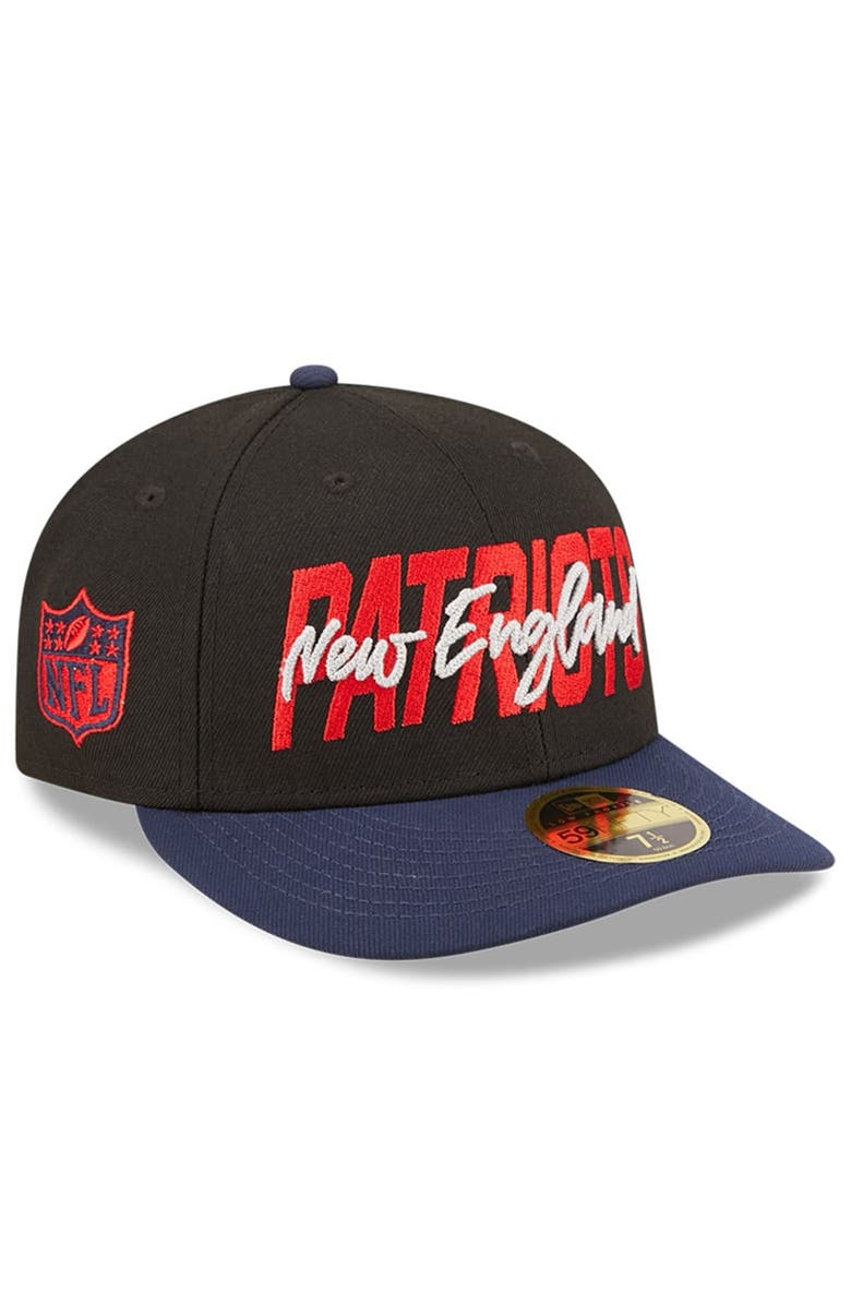 New Era Men's New Era Black/Navy New England Patriots 2022 NFL Draft Low Profile 59FIFTY Fitted Hat, Alternate, color, Black