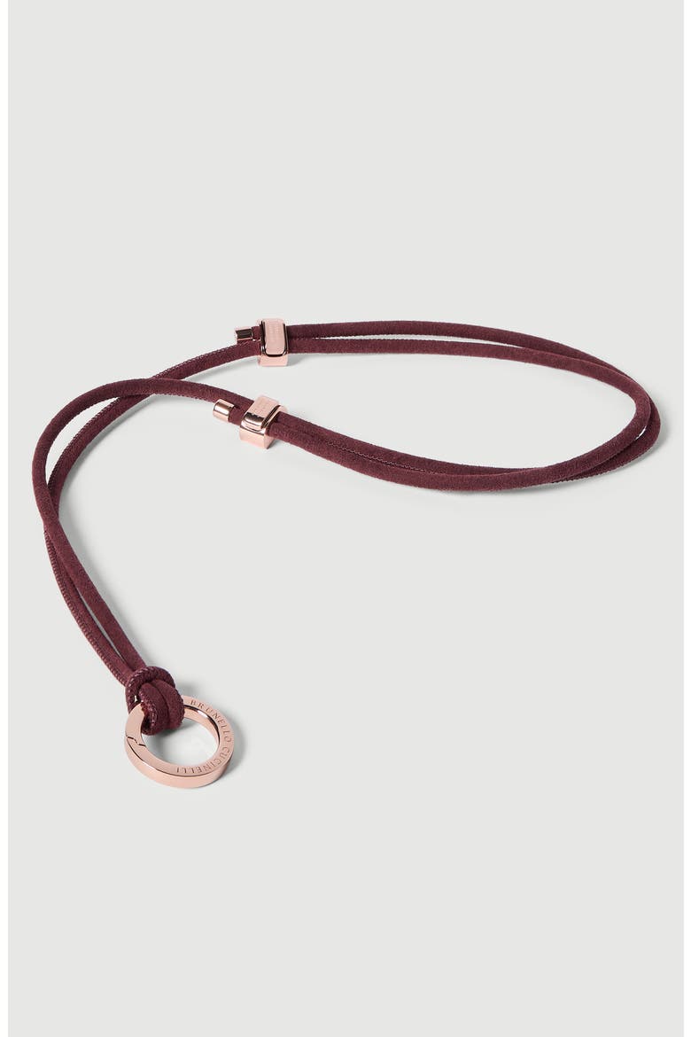 Alcantara glasses cord with monili, Alternate, color, Burgundy