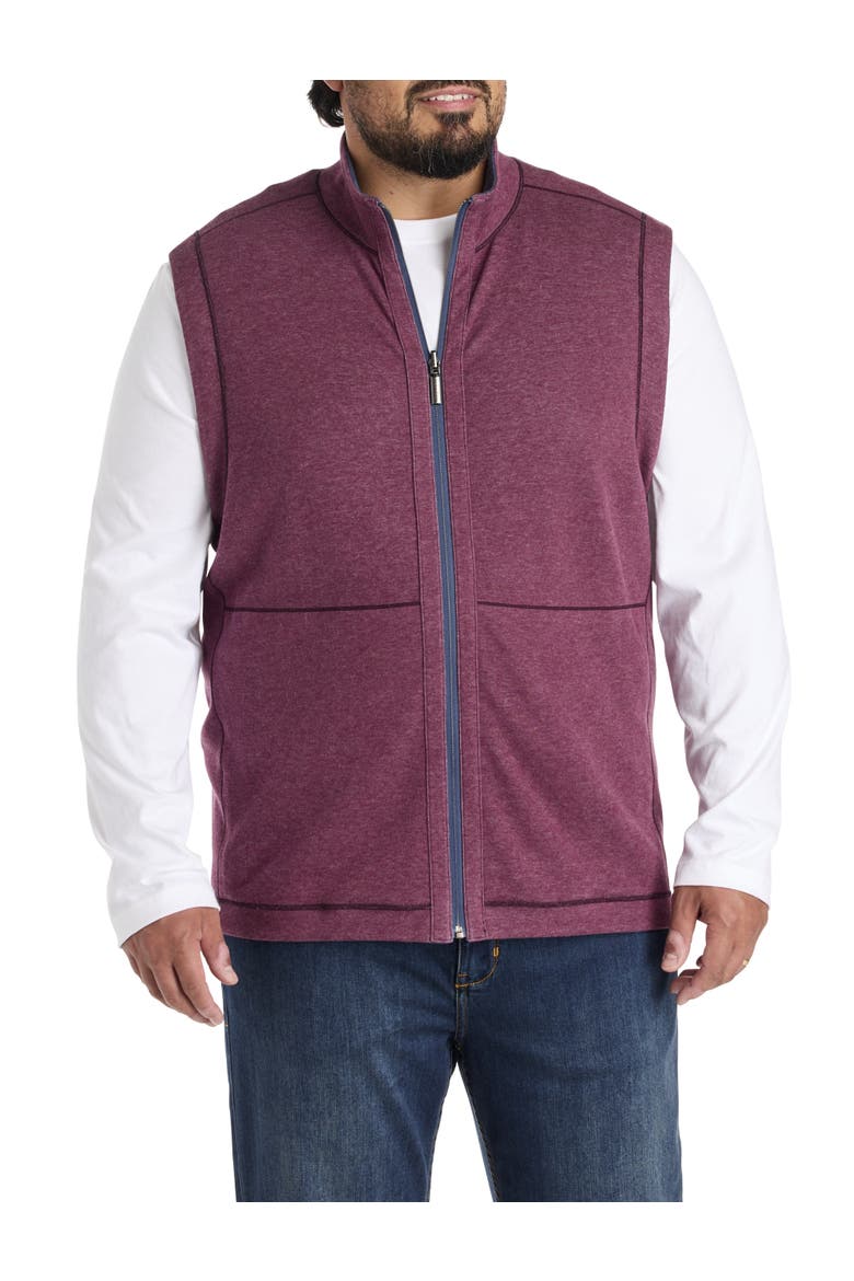 Big & Tall Flip Coast Reversible Vest, Alternate, color, DK COBALT HEATHER