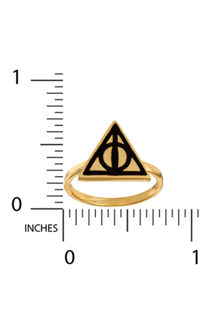 Deathly Hallows Ring, 18KT Yellow Flash Plated, Size 6, Alternate, color, Gold