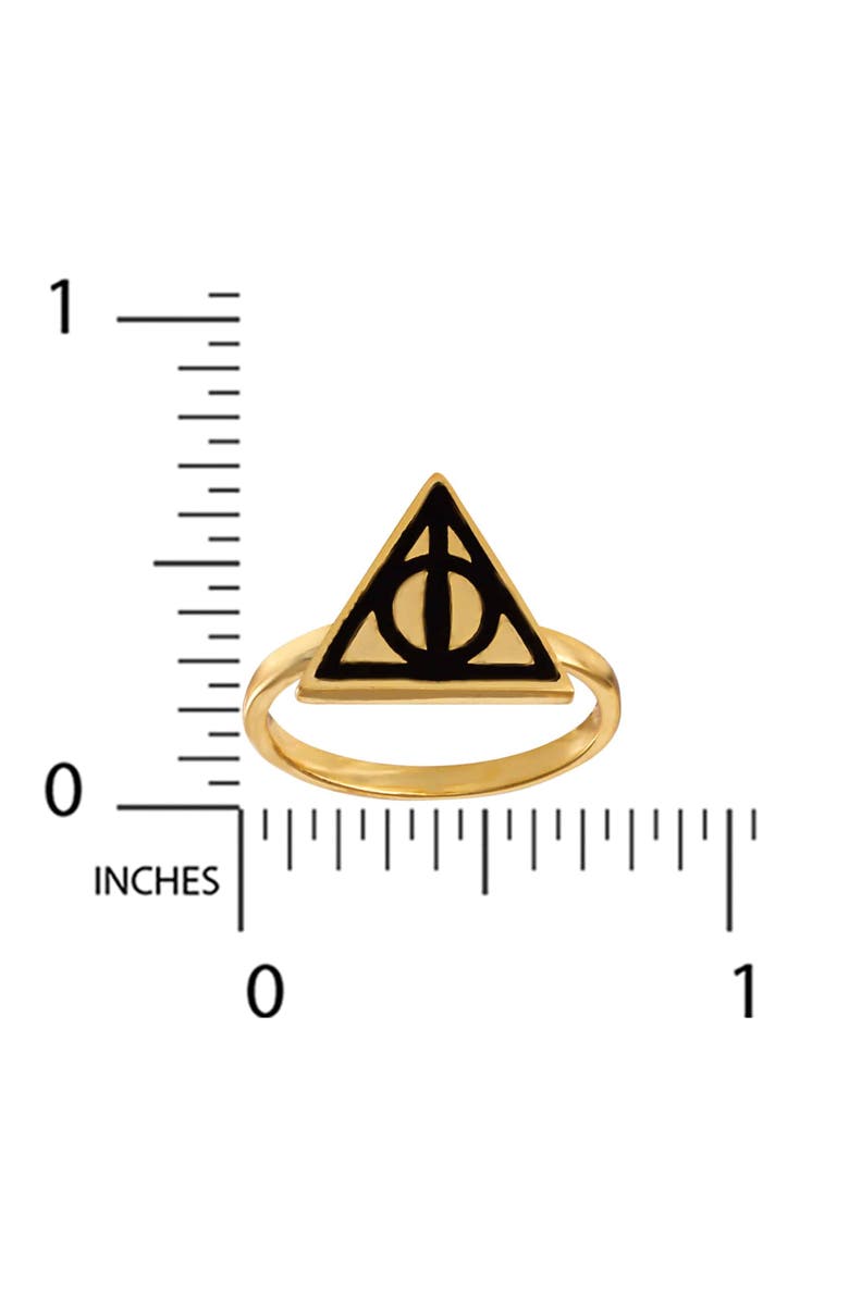 HARRY POTTER Deathly Hallows Ring, 18KT Yellow Flash Plated, Size 6, Alternate, color, Gold