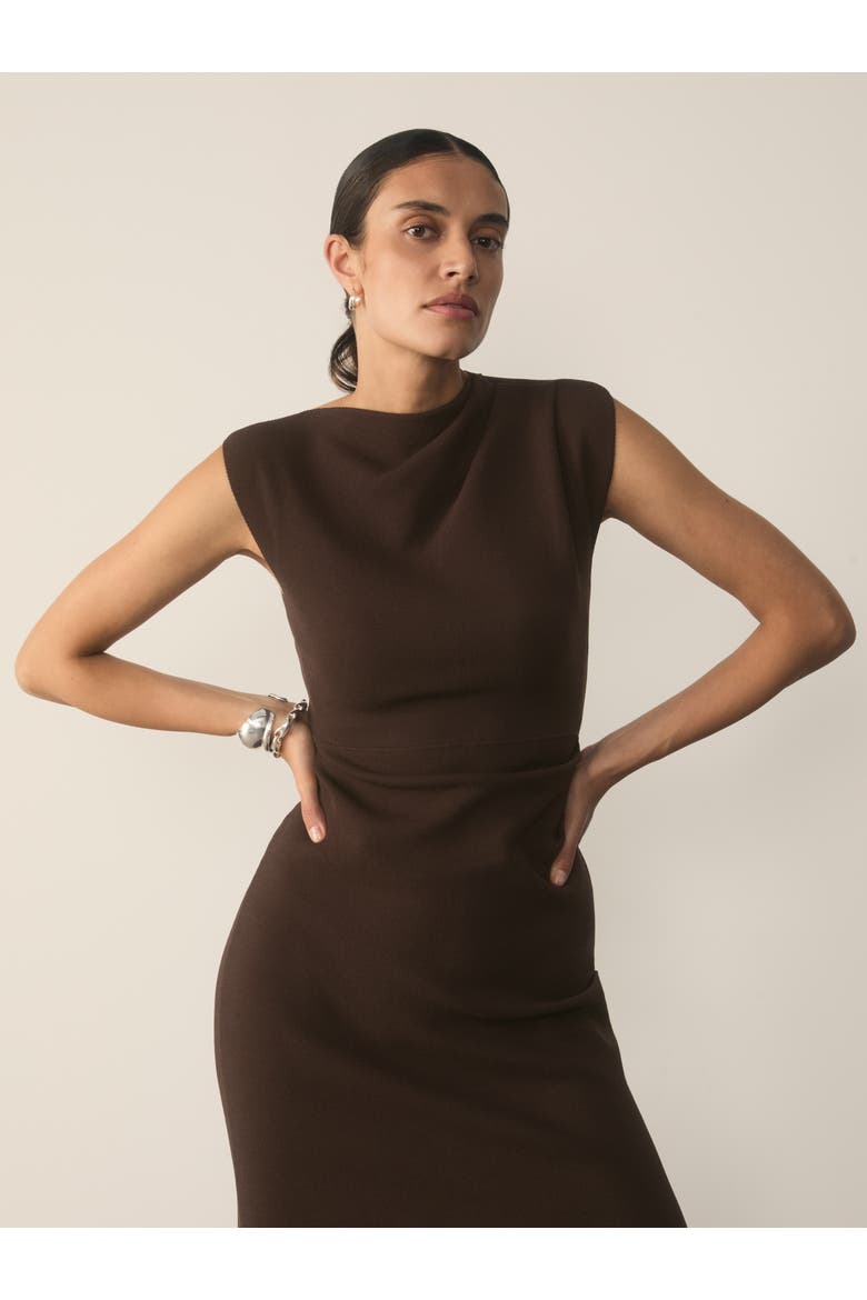 Genova Knit Dress, Alternate, color, Brown