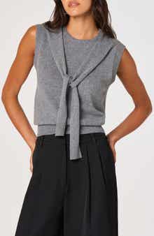 ASTR the Label Scarf Tie Sleeveless Sweater