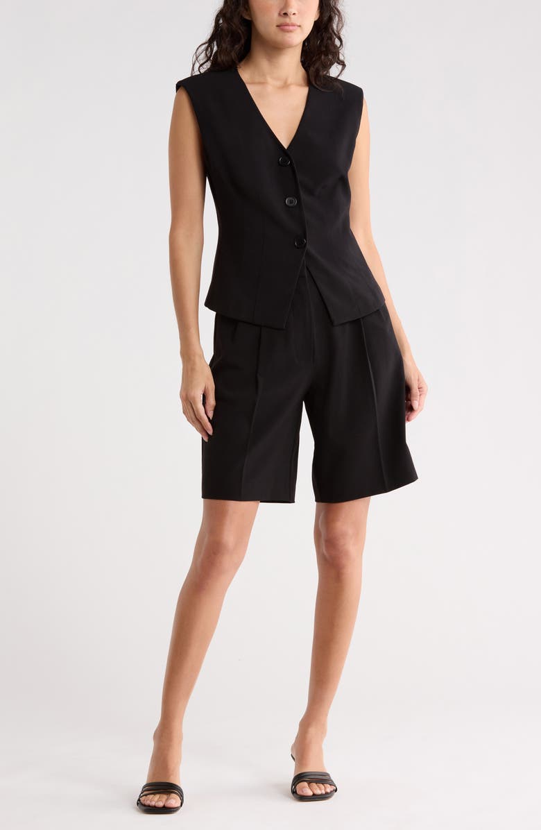 Leith Brooklyn Darted Vest, Main, color, Black