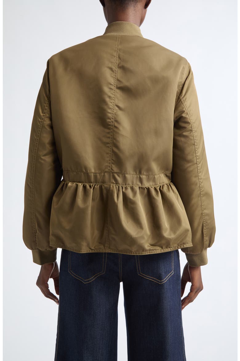 Valerina Peplum Coat, Alternate, color, DARK OLIVE