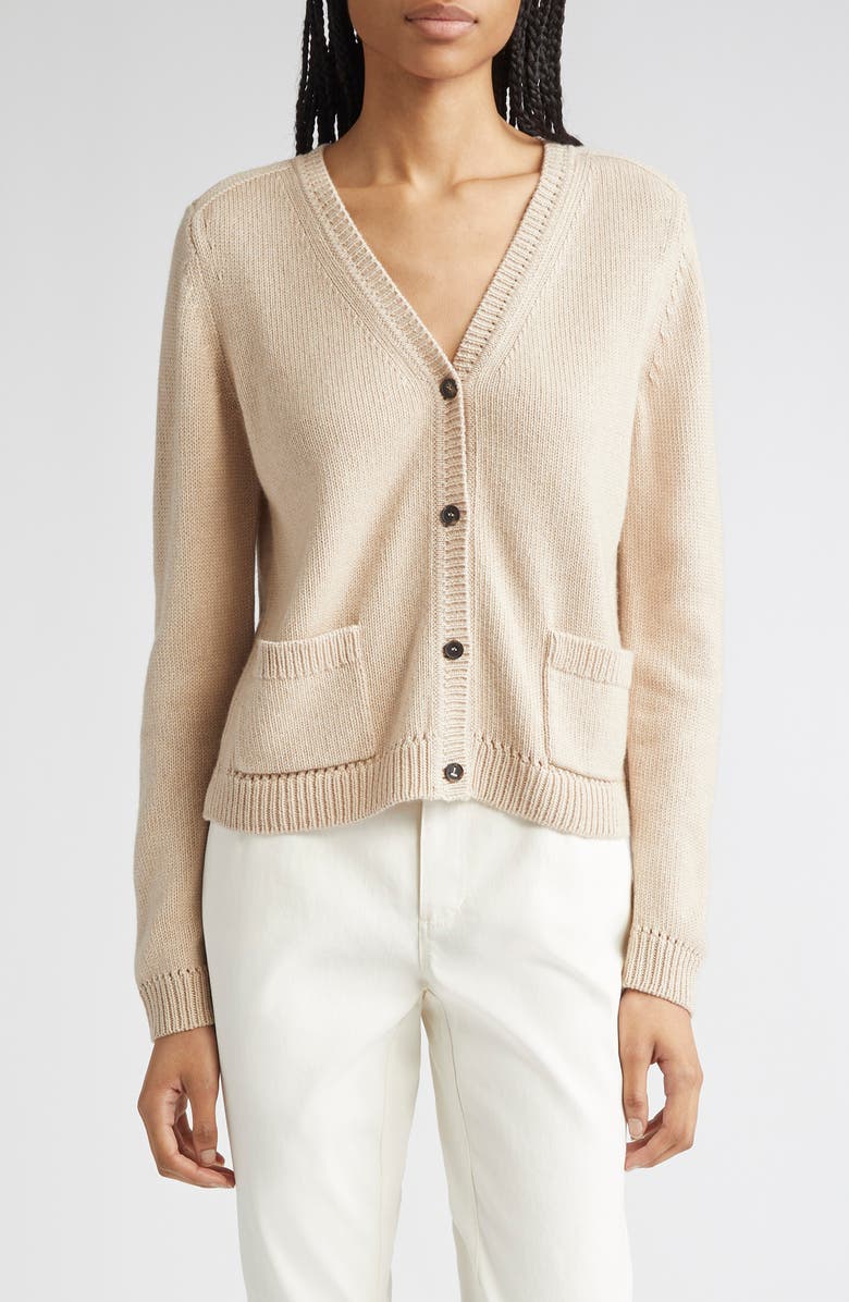 Lafayette 148 New York Patch Pocket V-Neck Cardigan, Main, color,