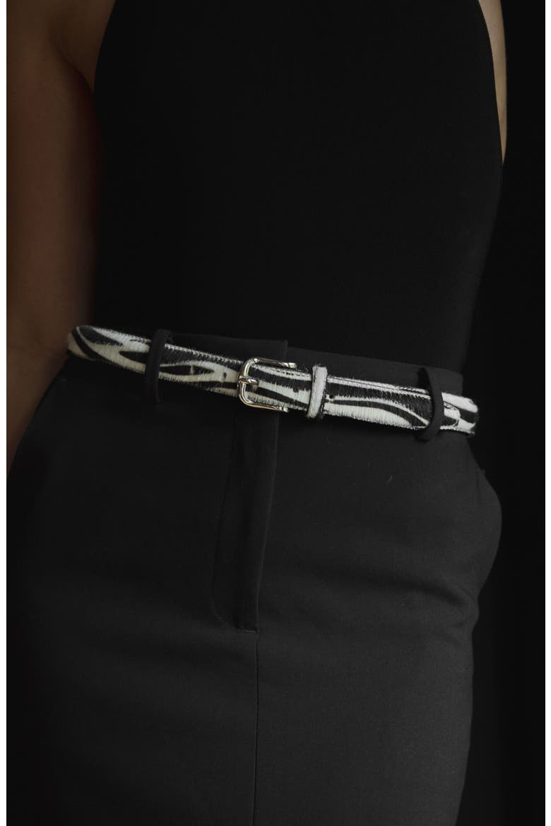 No. 14 Genuine Calf Hair Belt, Alternate, color, ZEBRA