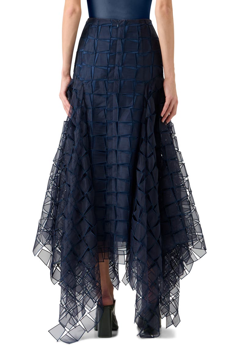 Trapezoid Organza Skirt, Alternate, color, NAVY