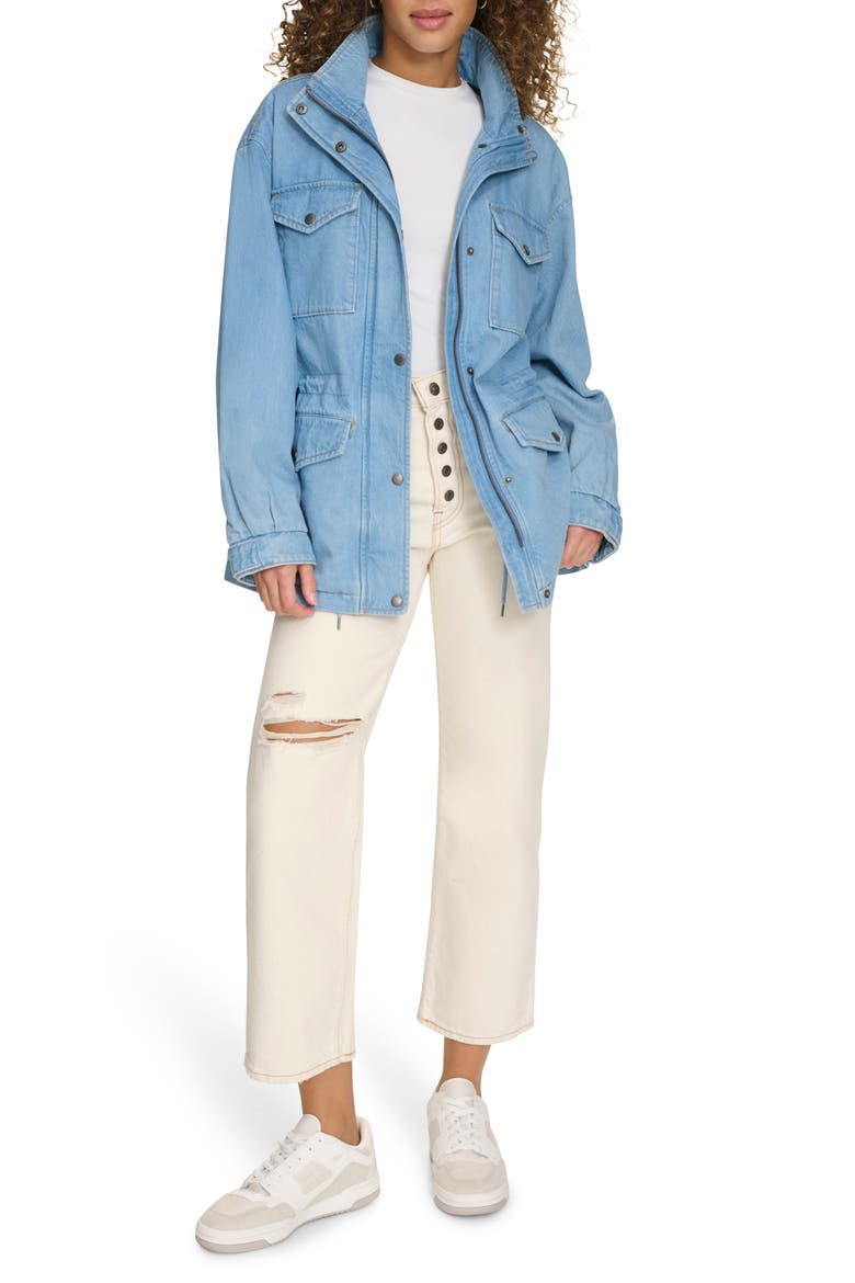 Cotton Utility Jacket, Alternate, color, LT WASH DE