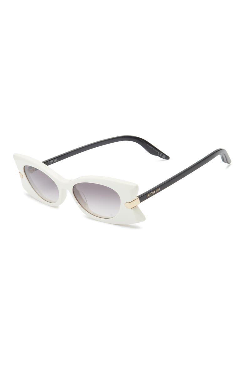 'DiorButterfly S2I 52mm Gradient Butterfly Sunglasses, Alternate, color, IVORY / GRADIENT SMOKE