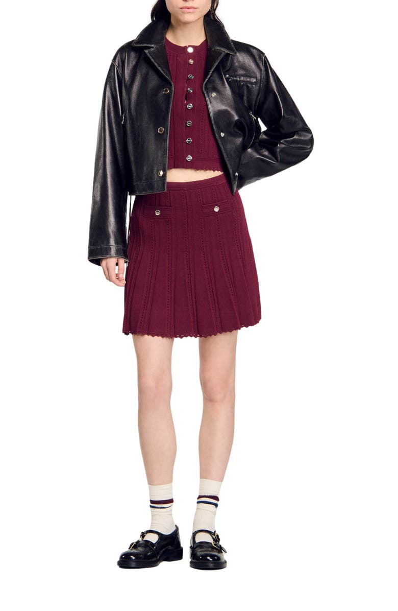 SANDRO Cable knit cardigan, Alternate, color, 