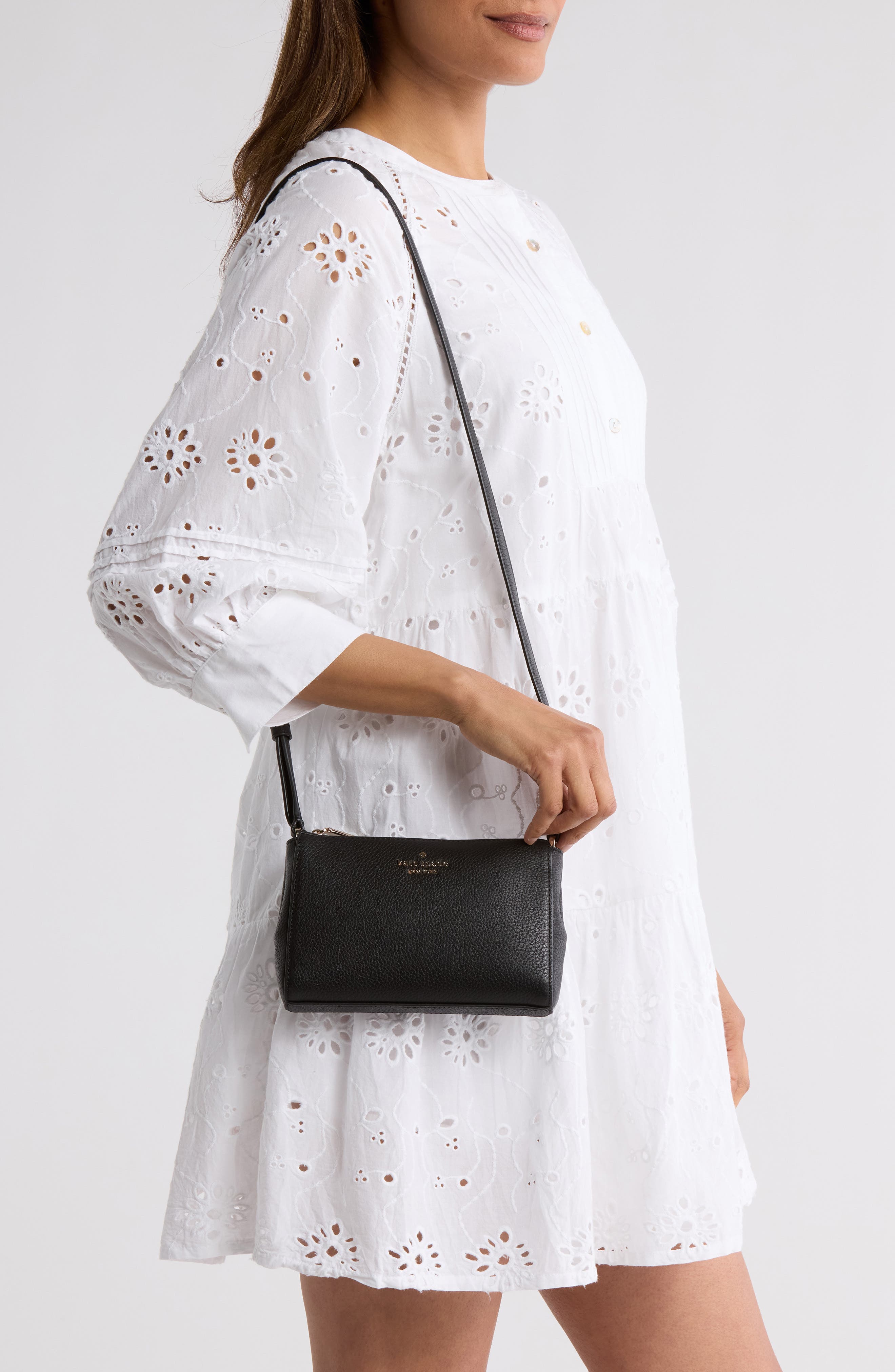 Kate Spade New York leila mini crossbody bag, Alternate, color, Black