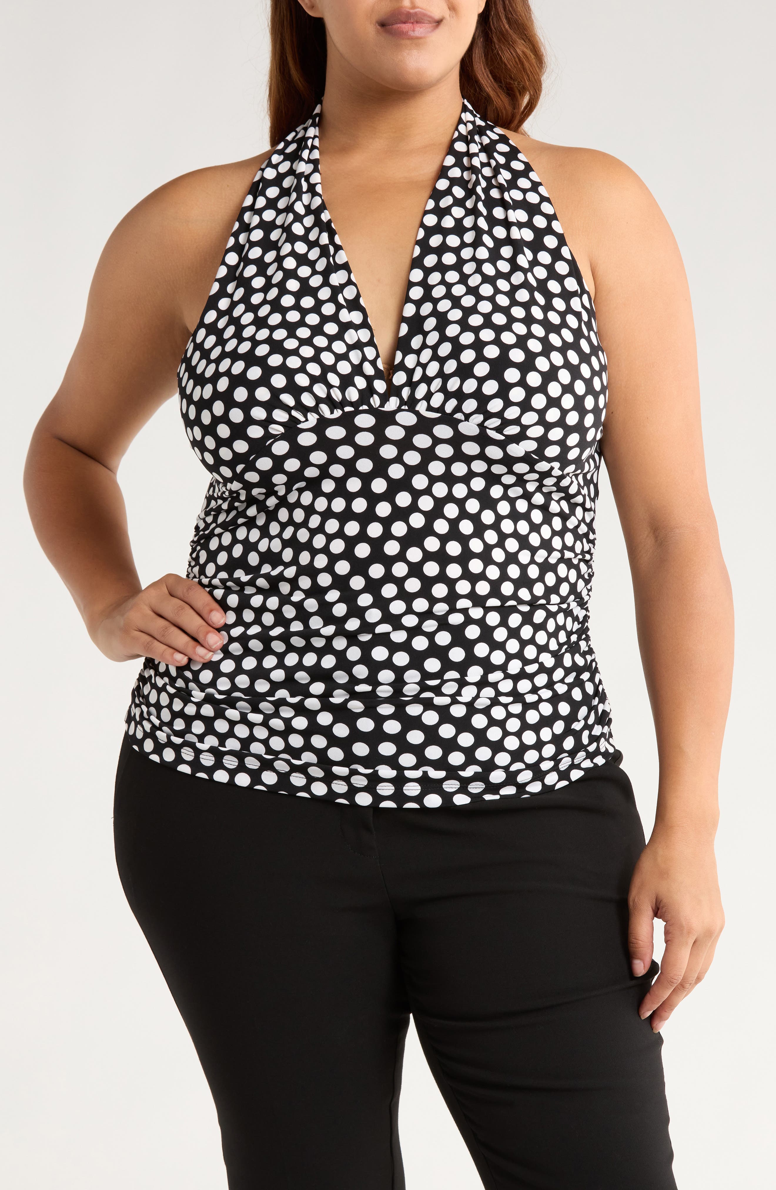 Renee C Polka Dot Halter Top
