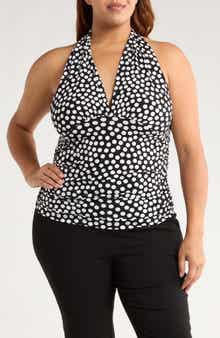 Renee C Polka Dot Halter Top