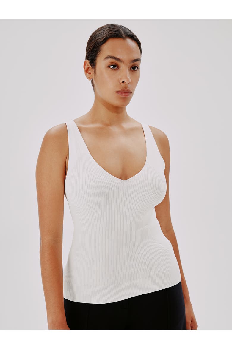DEEP V TANK KNIT, Alternate, color, WHITE