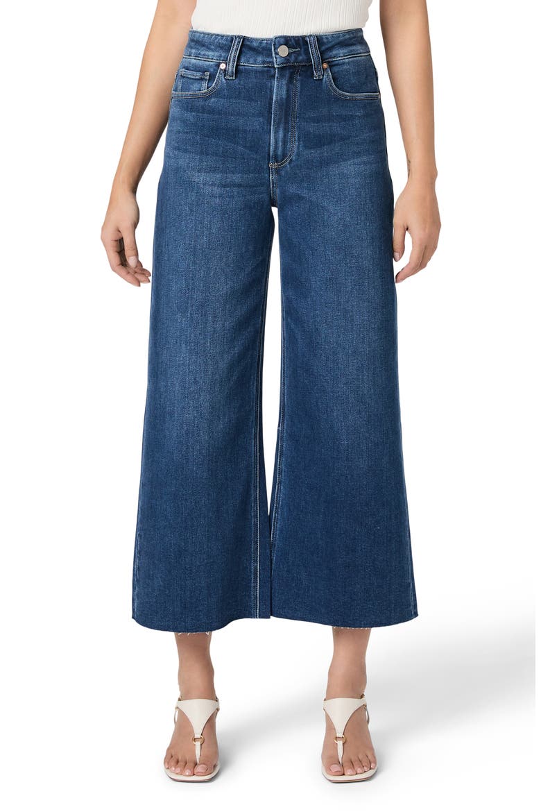 Anessa Raw Hem High Waist Wide Leg Jeans, Main, color, VENETIAN BREEZE