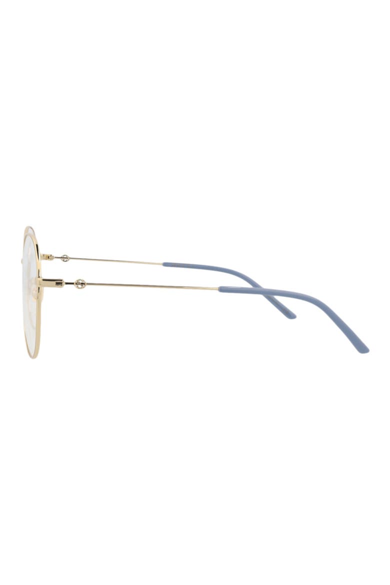 57mm Round Optical Glasses, Alternate, color, GOLD GOLD TRANSPARENT