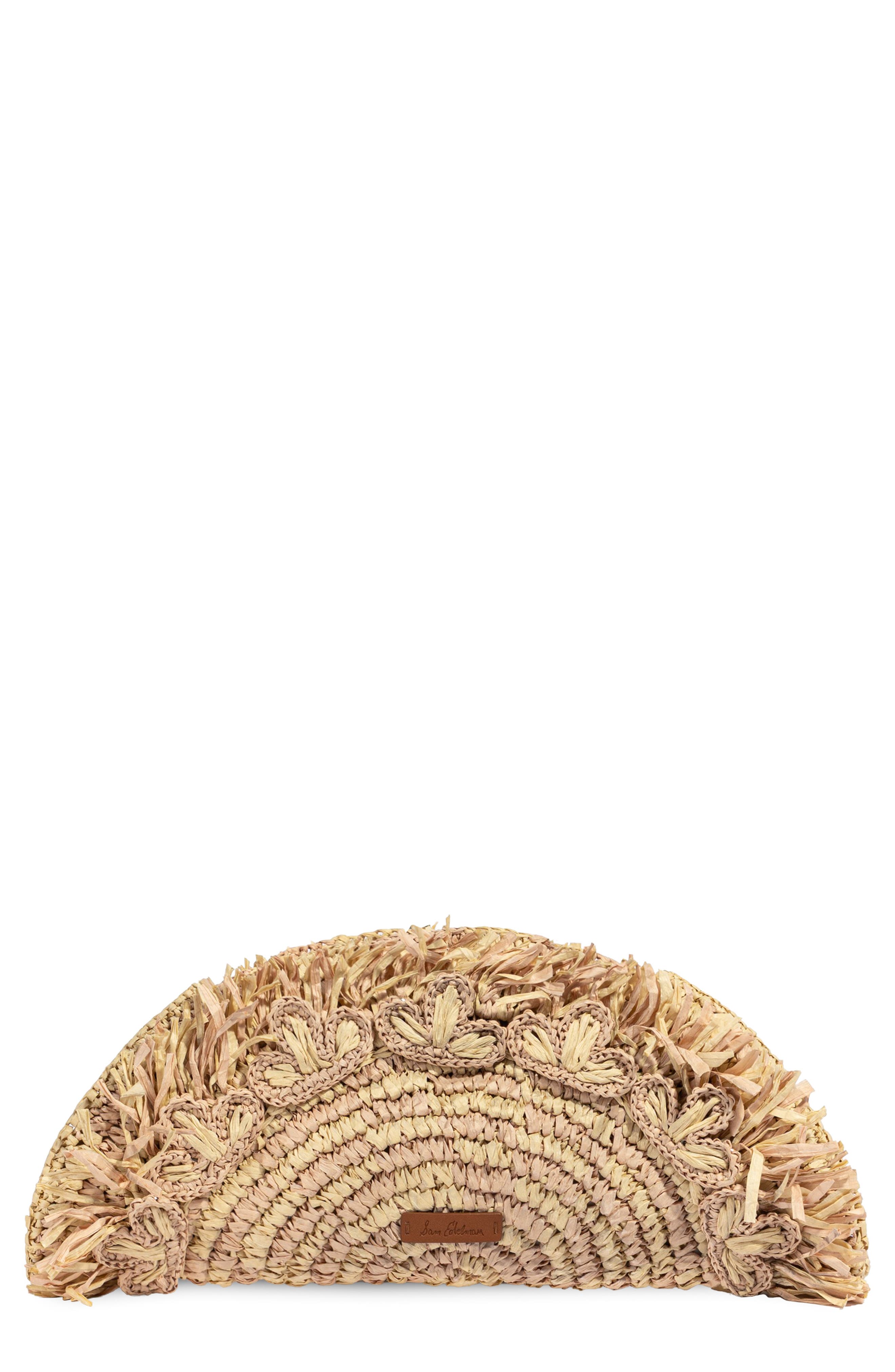 Sam Edelman Lily Straw Clutch, Main, color, Brown