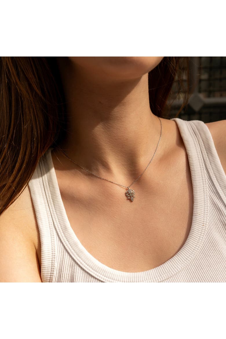 Sterling Silver Eye Evil Eye Pendant Necklace, Alternate, color, Silver