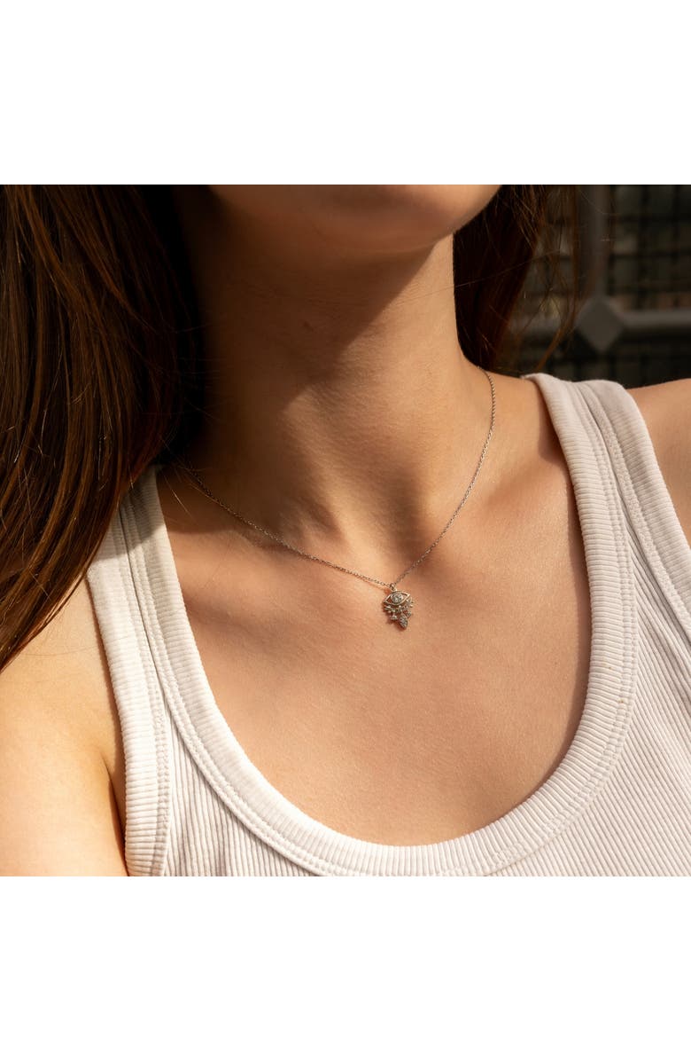 Spero London Sterling Silver Eye Evil Eye Pendant Necklace, Alternate, color, Silver