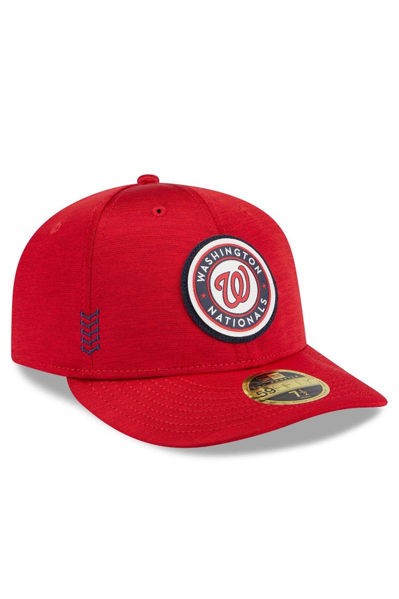 Men's New Era  Red Washington Nationals 2024 Clubhouse Low Profile 59FIFTY Fitted Hat, Alternate, color, Red
