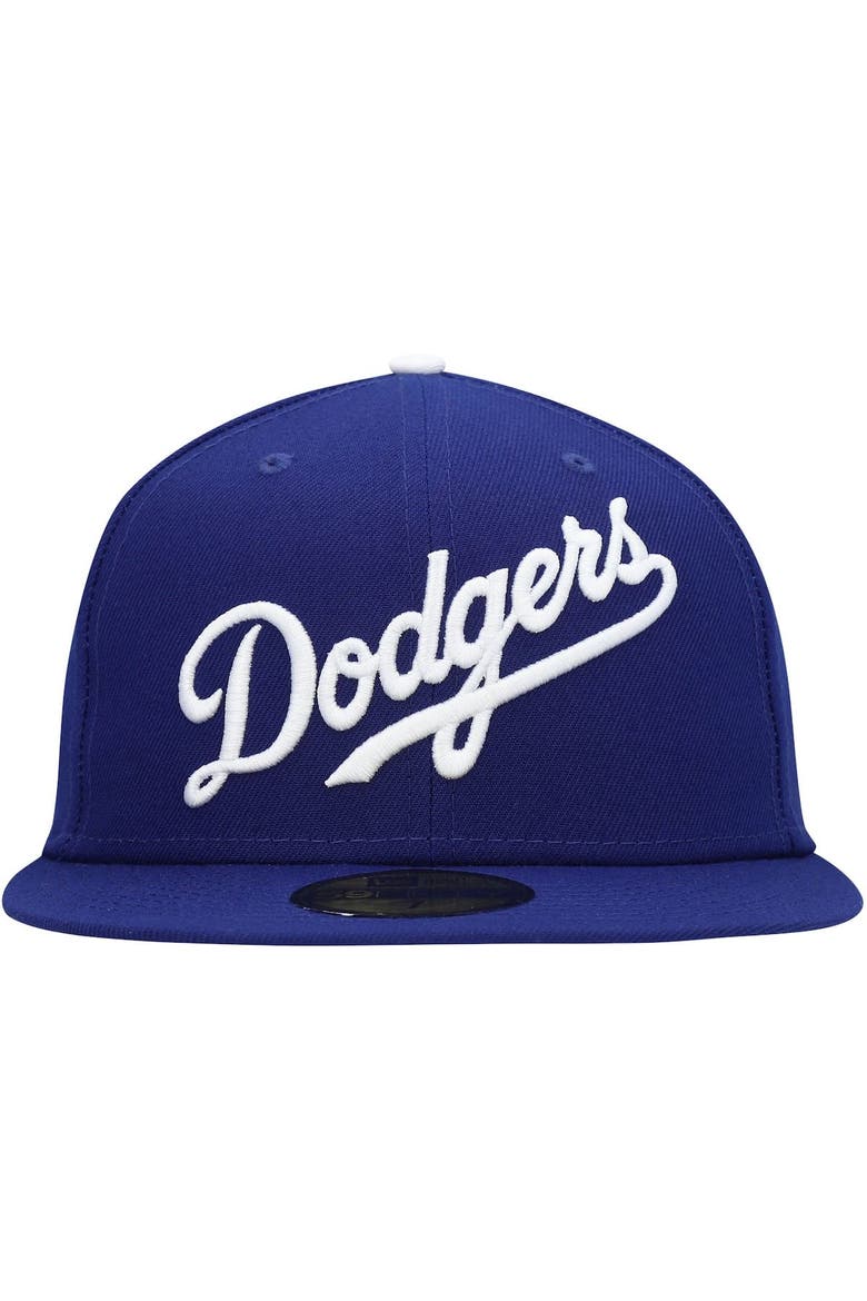 Men's New Era Royal Los Angeles Dodgers White Logo 59FIFTY Fitted Hat, Alternate, color, Royal