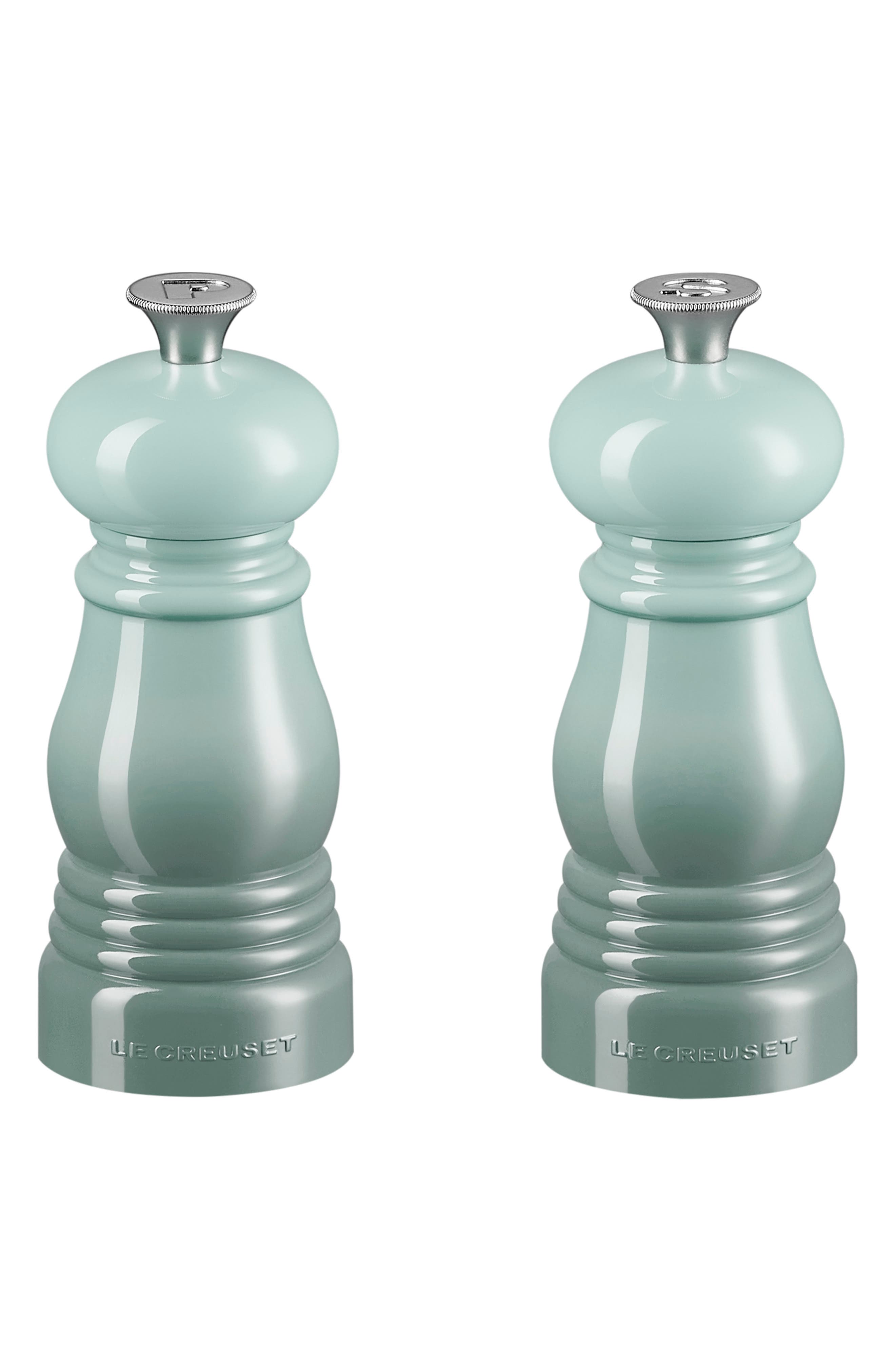 Petite Salt & Pepper Mill Set in color sea salt