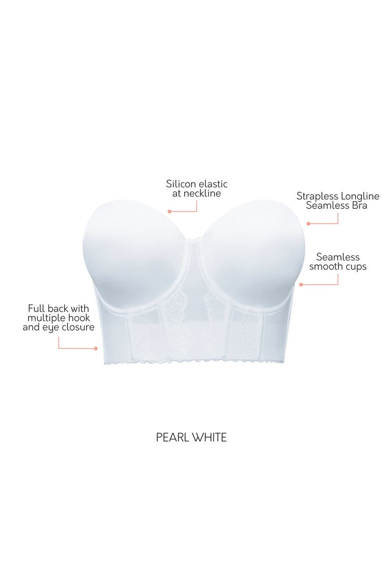 Elissa Full Busted Strapless Bustier, Alternate, color, Pearl White