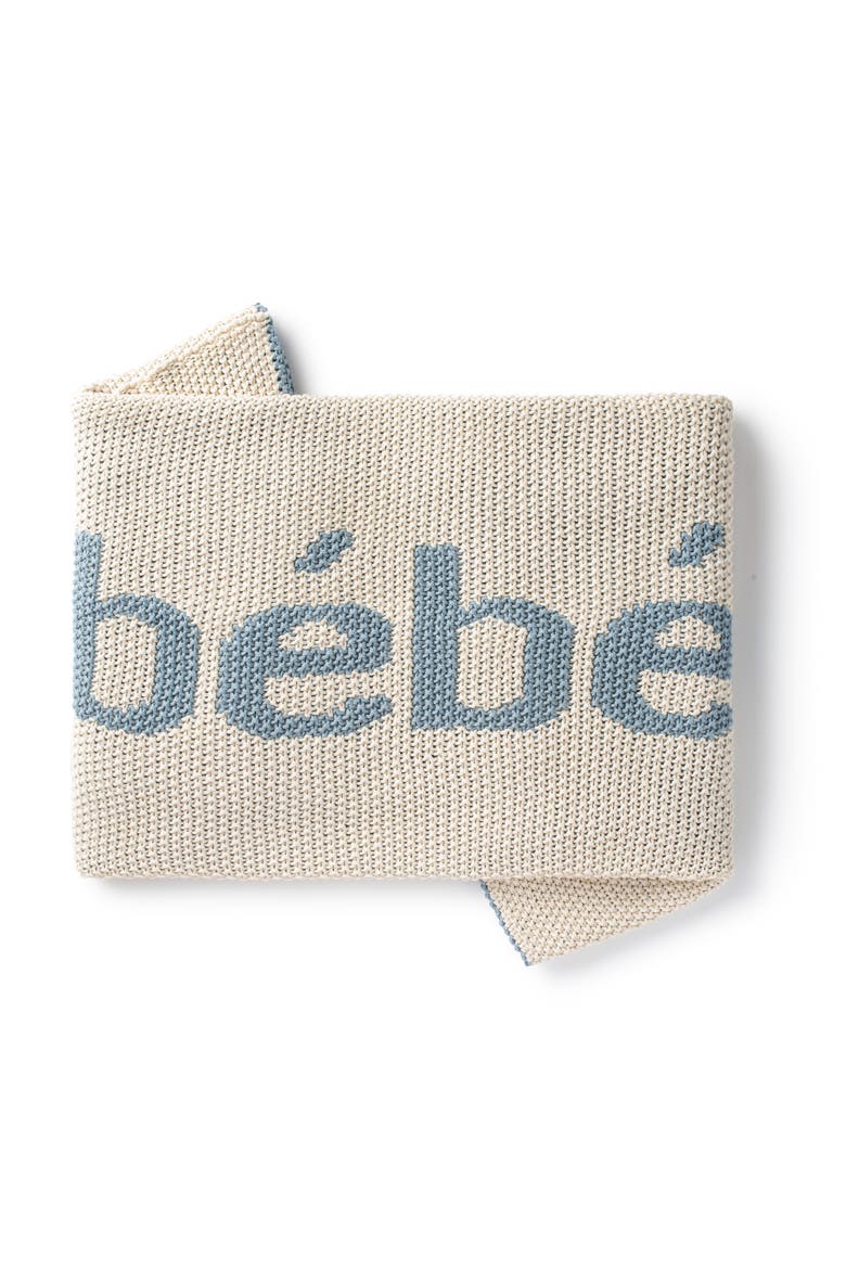 Bébé Cotton Blanket, Main, color, IVORY/ BLUE