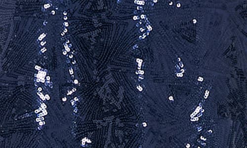 London Times Triangle Sequin Shift Dress In Blue