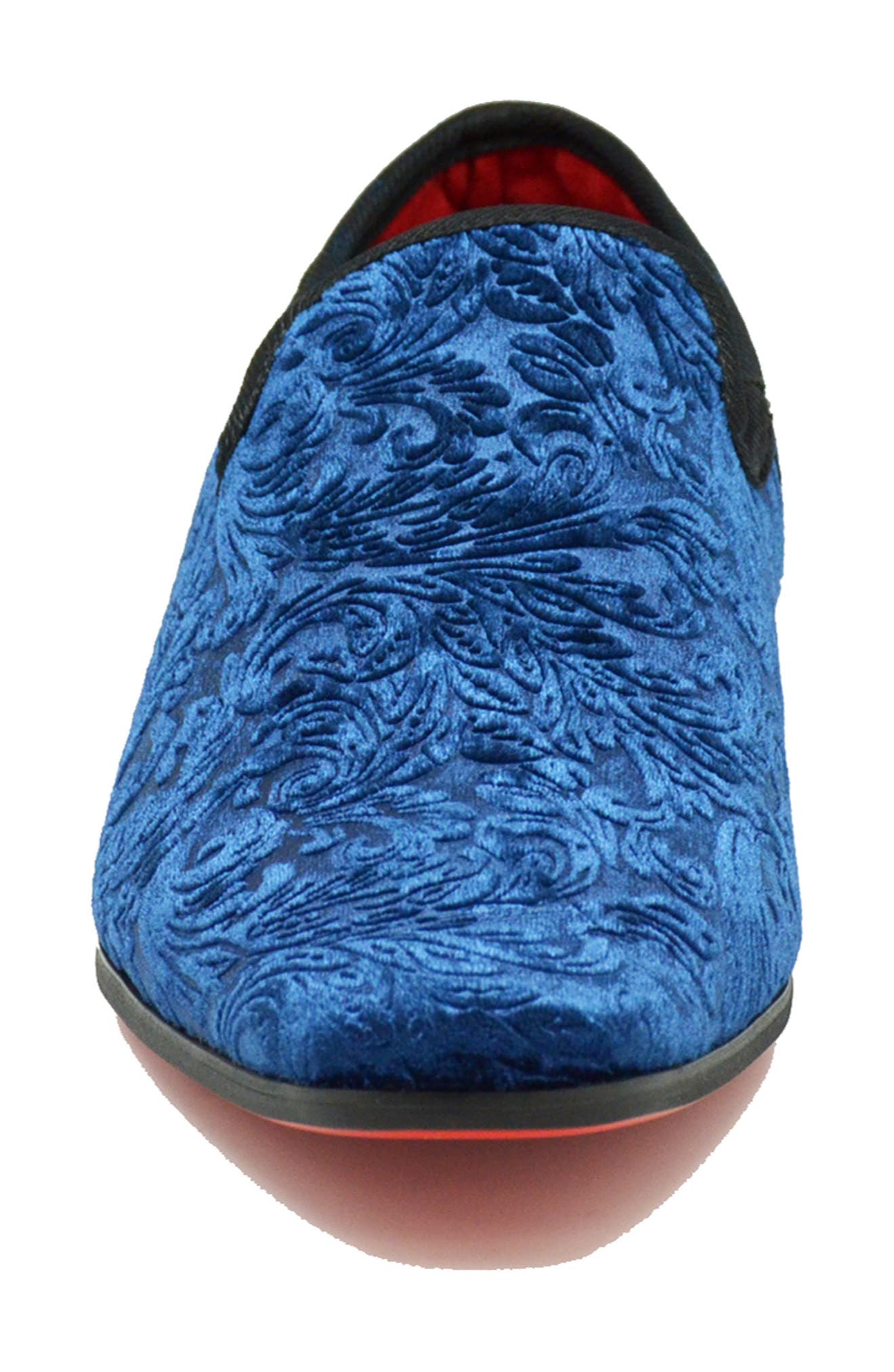 La Milano Broderick Velvet Loafer, Alternate, color, Navy