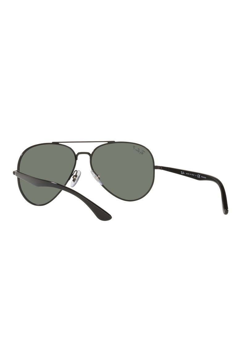 58mm Polarized Aviator Sunglasses, Alternate, color, BLACK/ GREEN POLAR