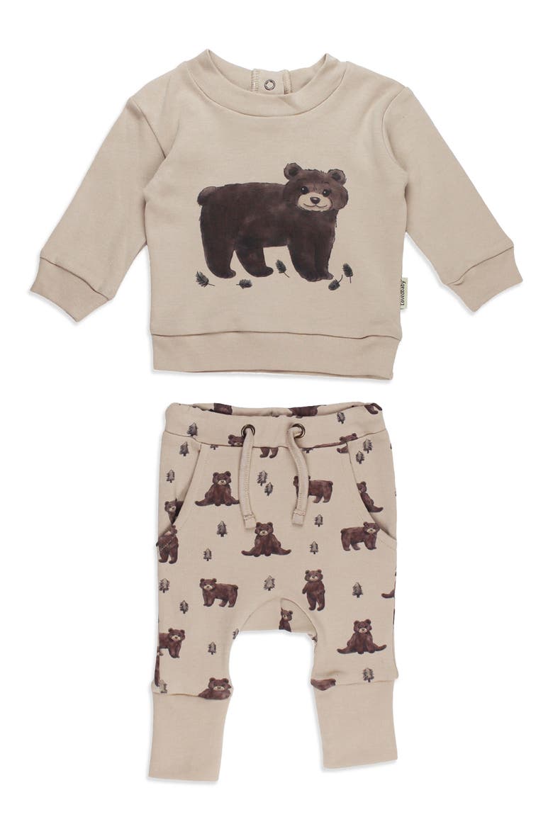 Organic Cotton Sweatshirt and Joggers Set, Main, color, BLACK BEAR