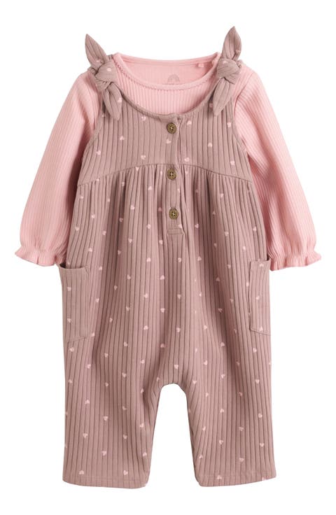 Kids' Heart Printed Romper & Bodysuit Set