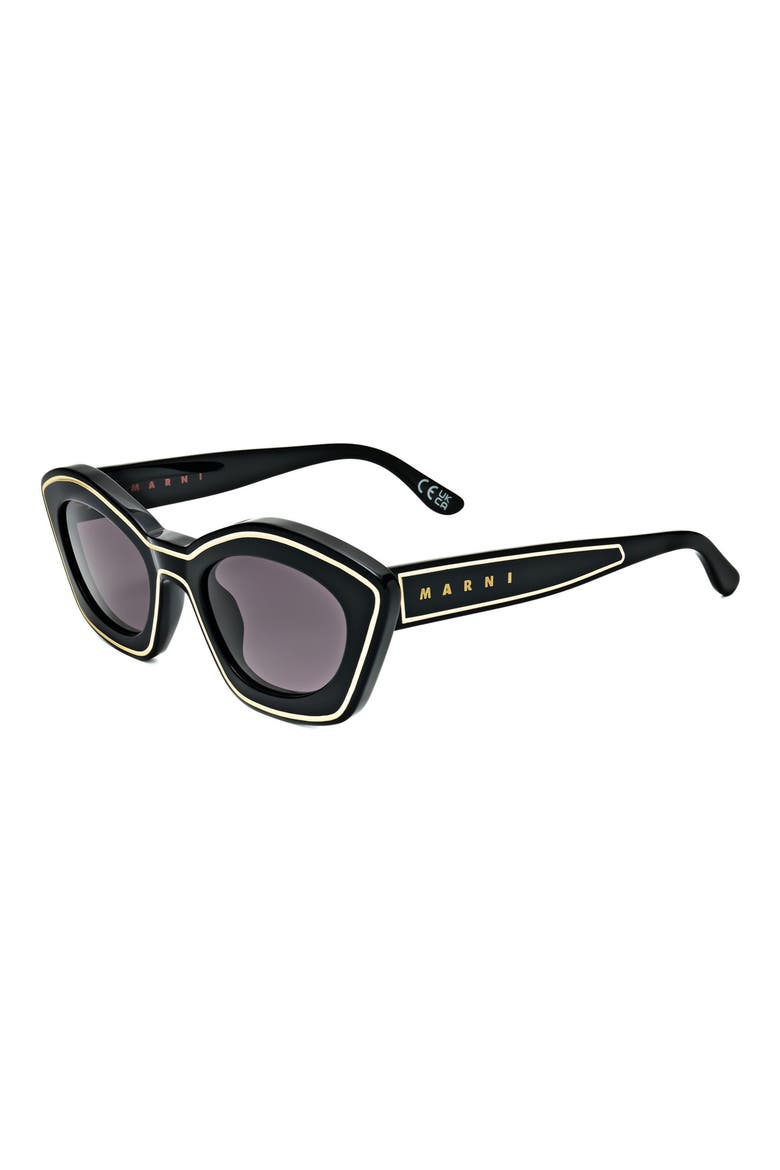 53mm Cat Eye Sunglasses, Alternate, color, BLACK / GREY