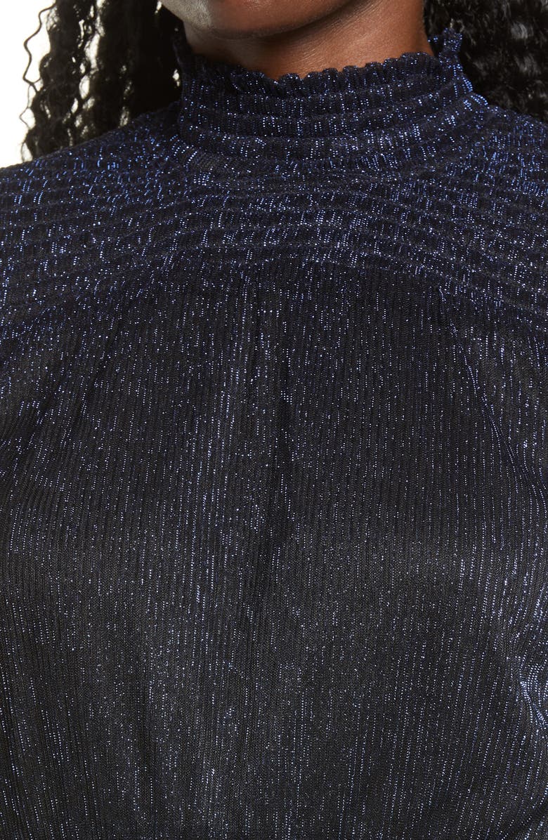 Sam Edelman Metallic Long Sleeve Cocktail Dress, Alternate, color, 