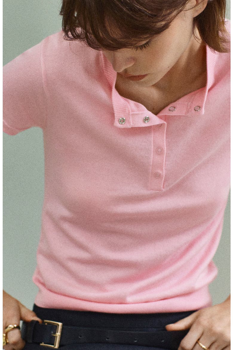Fine Knit Henley Sweater, Alternate, color, PINK
