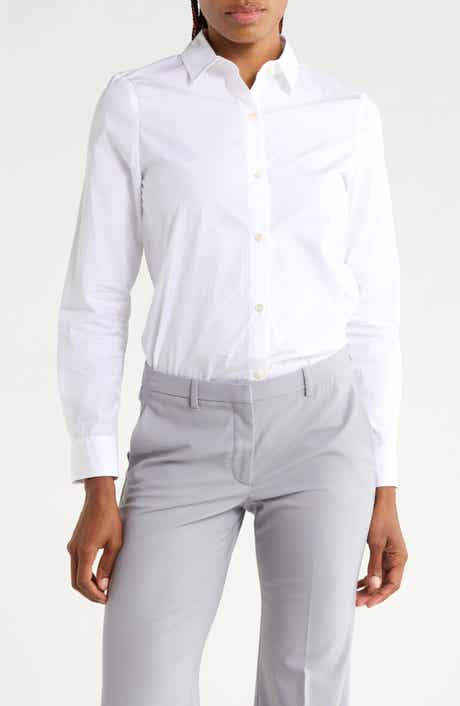 Fitted Long Sleeve Button Front Shirt
