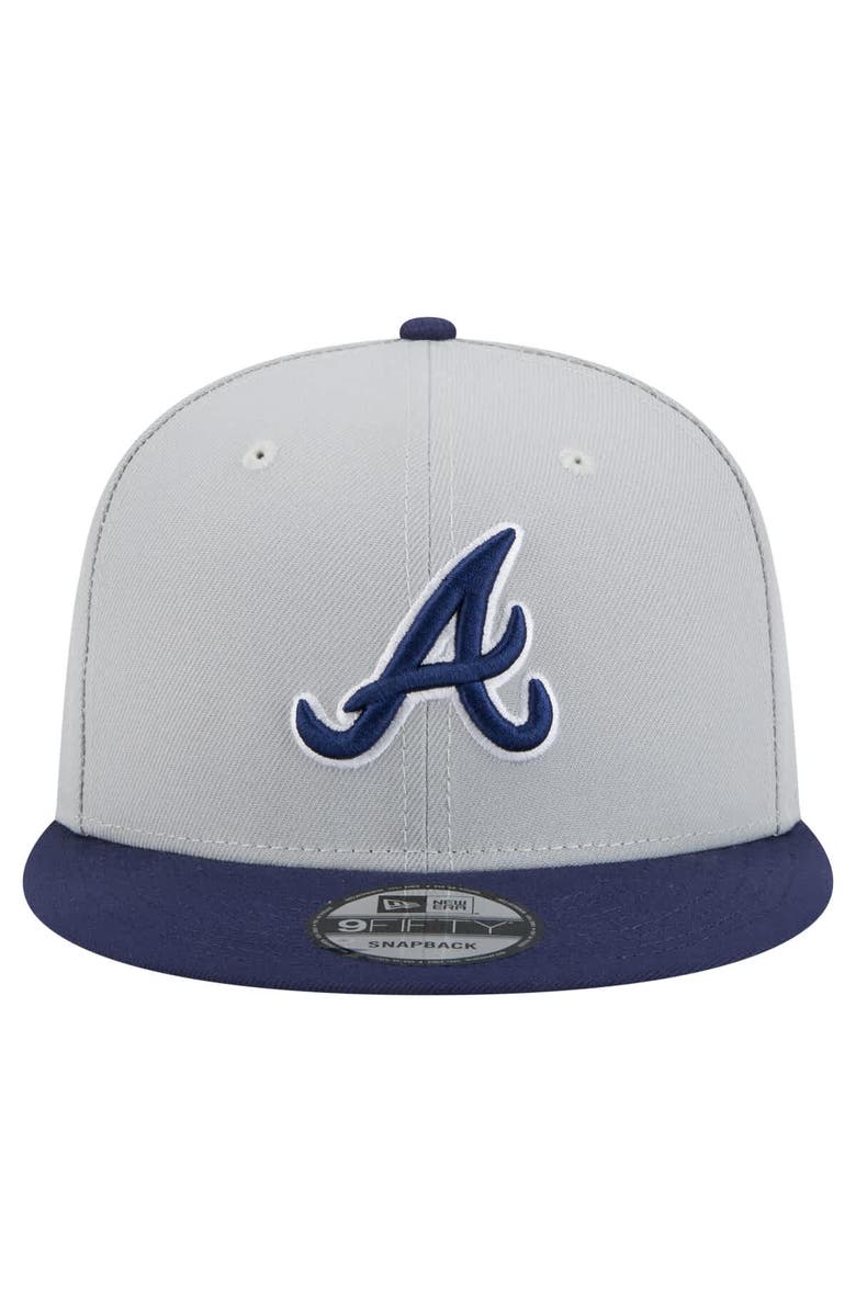 New Era Men's New Era Gray/Navy Atlanta Braves 2-Tone Color Pack 9FIFTY Snapback Hat, Alternate, color, 