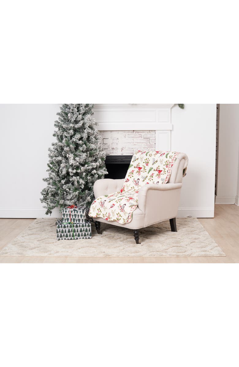 C&F Home Sprig Birds 48" x 60" Throw Blanket, Alternate, color, White