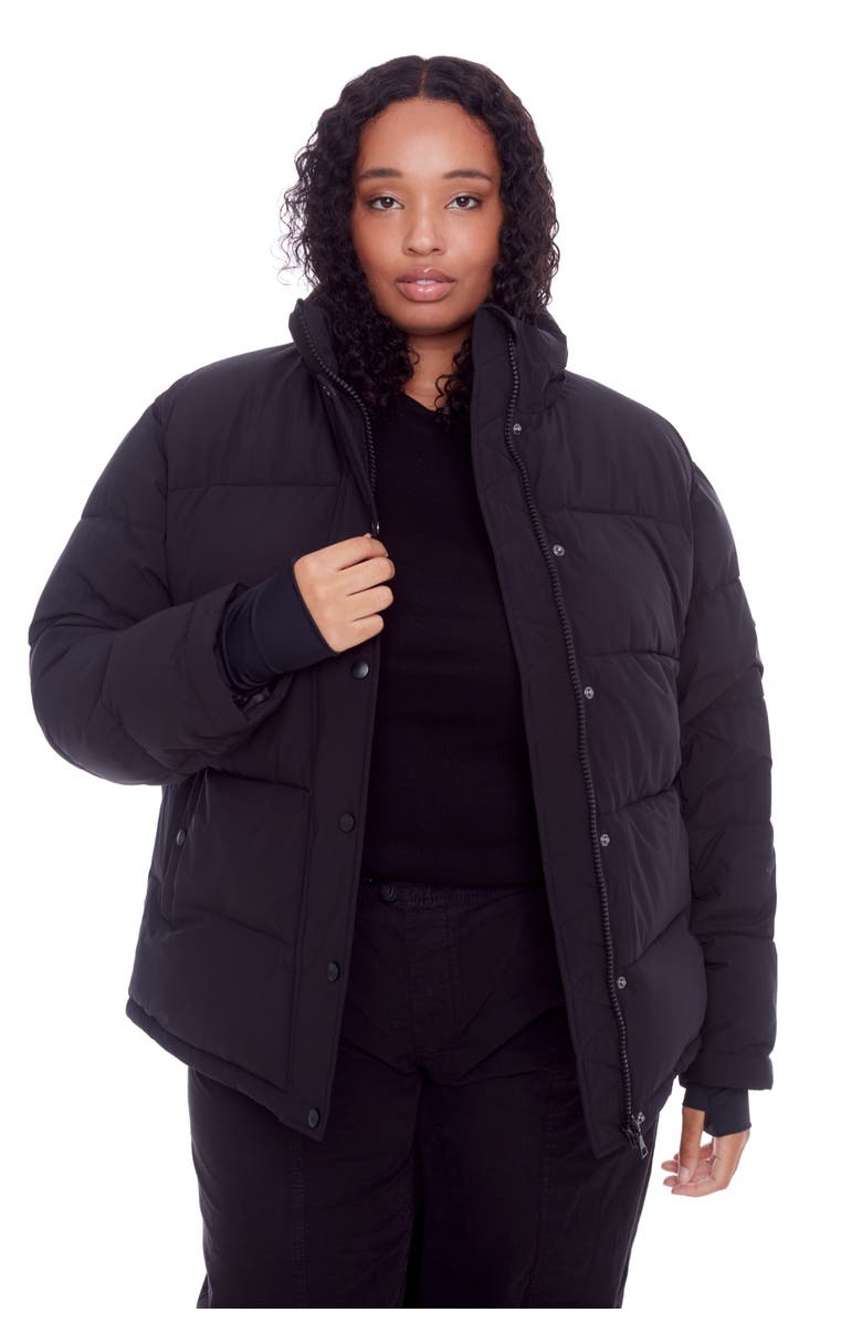 Alpine North FORILLON PLUS SIZE - Vegan Down Short Quilted Puffer Jacket, Main, color, Black