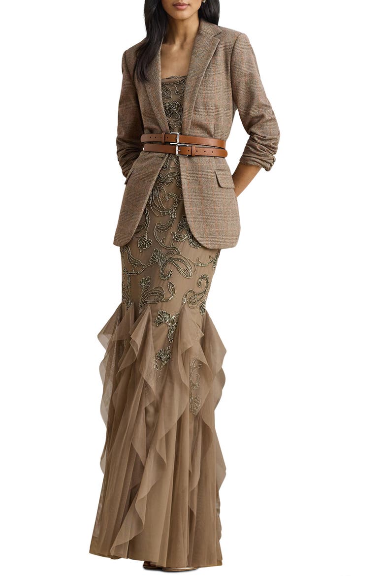ralph lauren beaded dress Lauren Ruffle Paisley Gown (Women) Prom dress Bedrooms Danielle 'Bhad Bhabie' Bregoli SIZE:0 (SM - MED) this halter cocktail dress