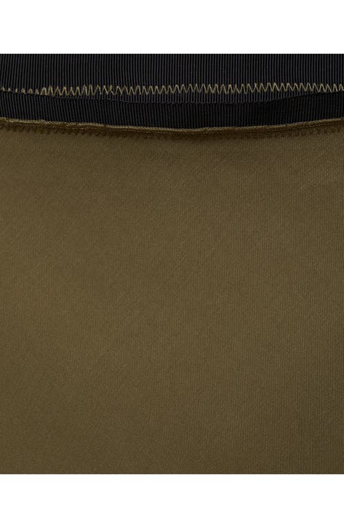 Mango Women's Satin Midi Skirt In Khaki Green