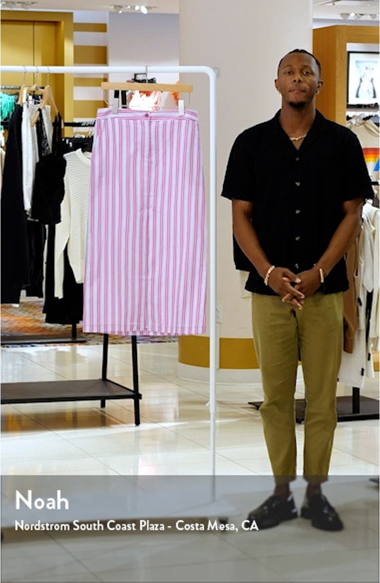 Capri Mixed Stripe Ramie & Cotton Skirt, sales video thumbnail